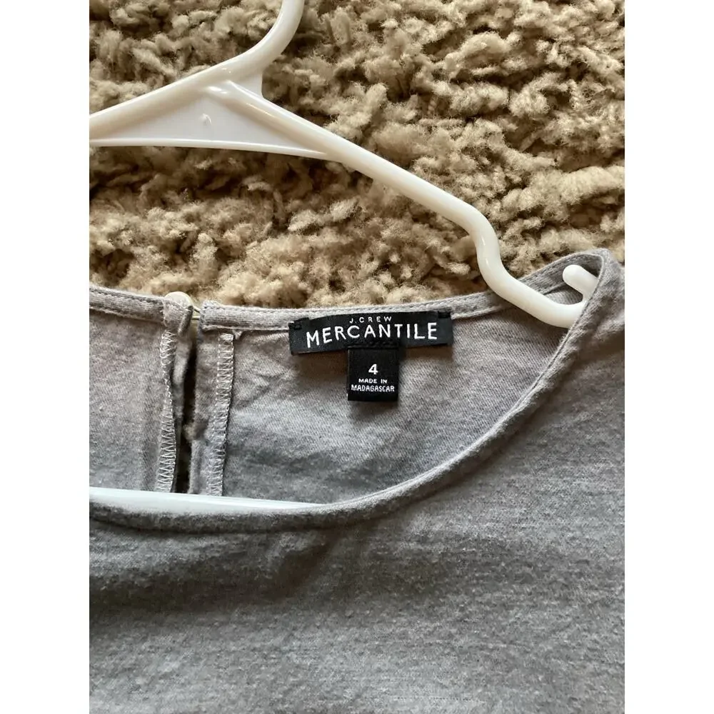 J. Crew Mercantile Women's Flannel Bell 3/4 Sleeve Blouse Top Minimalist‎ Gray 4